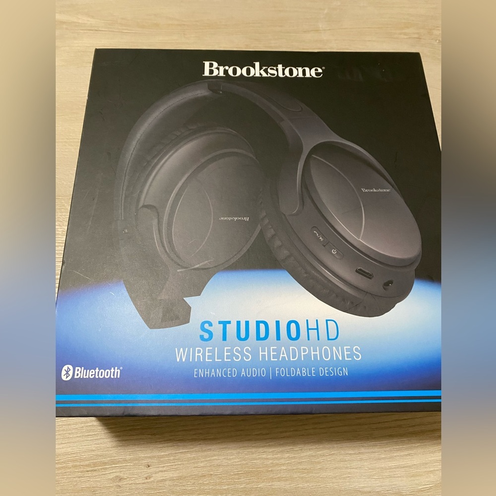 Brookstone Studio Hd Black Wireless Headphones - image 1
